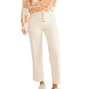 Marine Layer NWT Bridget Corduroy Crop Ankle Pants Size 14 Flat Button Front